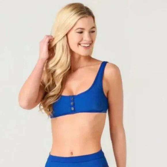 L*Space Ribbed Robbie Bikini Top, indigo - Picture 3 of 9